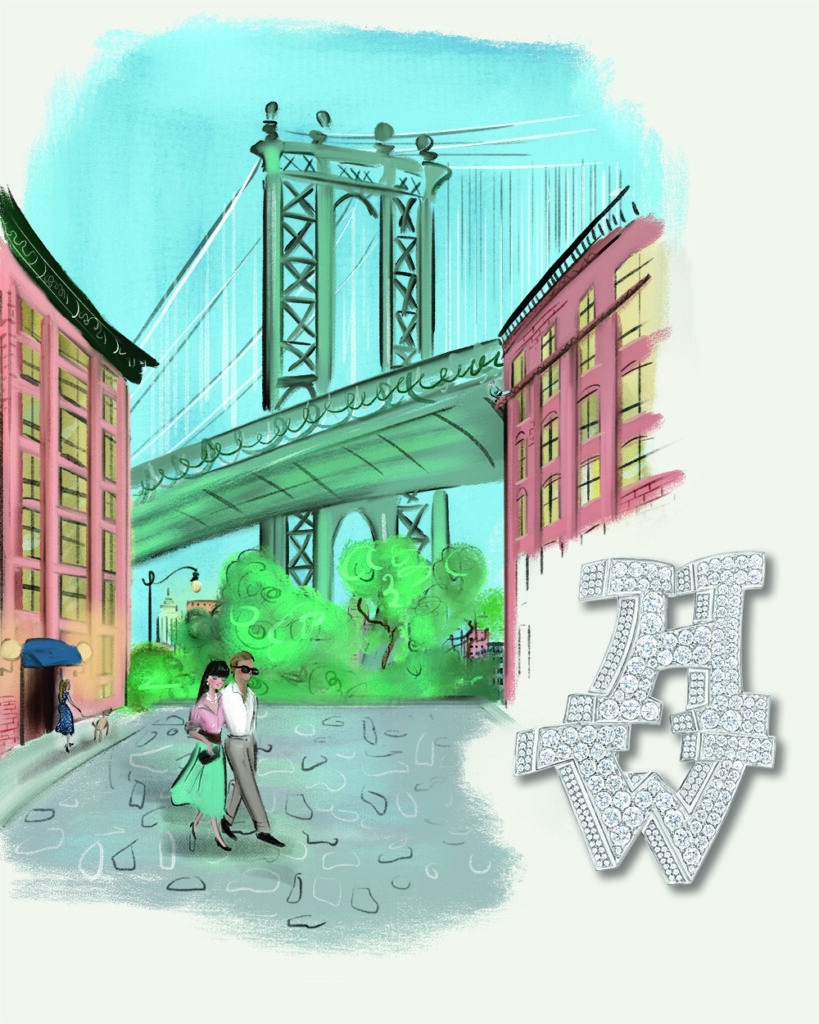 海瑞温斯顿New-York高级珠宝系列Grafitti钻石胸针