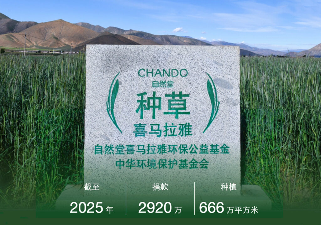 从2016年到2024年，自然堂在西藏日喀则地区累计种植了666万平方米绿麦草。