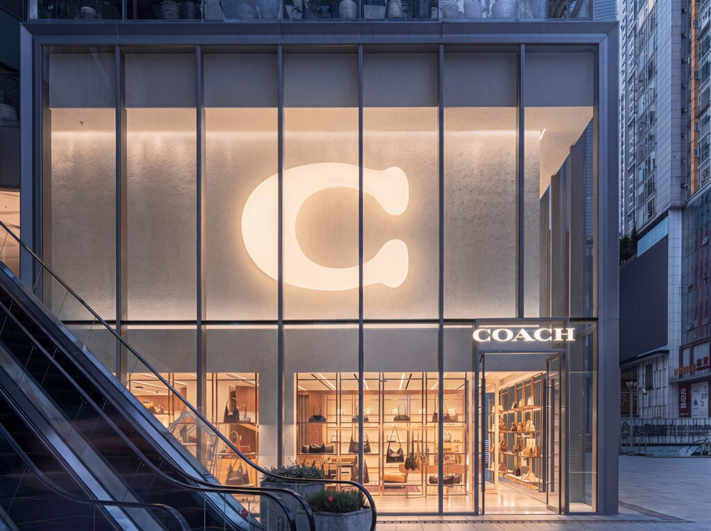 COACH店内汇聚品牌全系列产品，涵盖手袋、成衣、鞋履与饰品等，满足消费者一站式搭配需求。