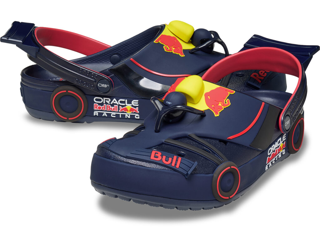 Crocs x Oracle RedBull Racing卡骆班洞洞鞋从红牛车队F1赛车汲取灵感，以工程语言为设计核心。