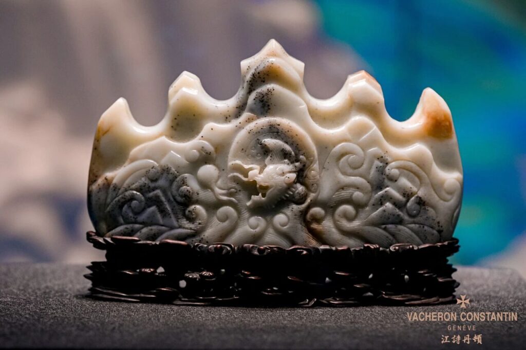 海水江崖纹的玉石笔架