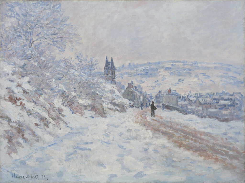 克劳德·莫奈，《通往韦特伊的道路，雪景效果》，1879年作
