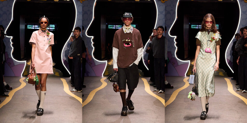 Coach × Brain Dead 胶囊系列上市。Stuart Vevers与Kyle Ng以"虚拟游乐园"为叙事框架，推出涵盖成衣、皮具、鞋履及配饰的完整生活方式胶囊。