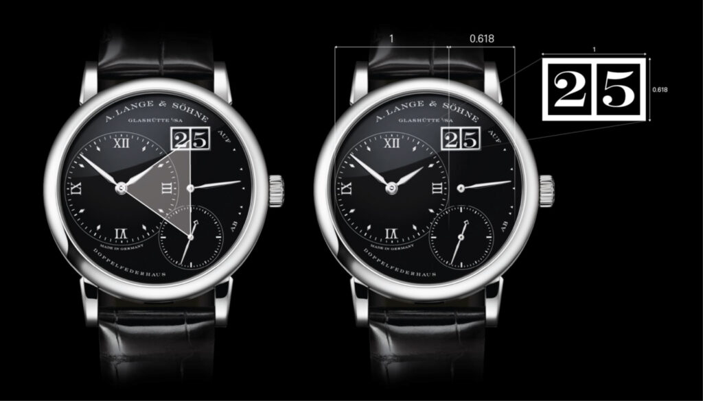 LANGE-1-朗格-1-盘面的偏心布局和大日历显示遵循黄金比例