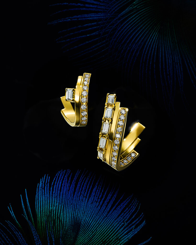 chandelier layered reflect单只耳环；chandelier layered reflect单只圈形耳环